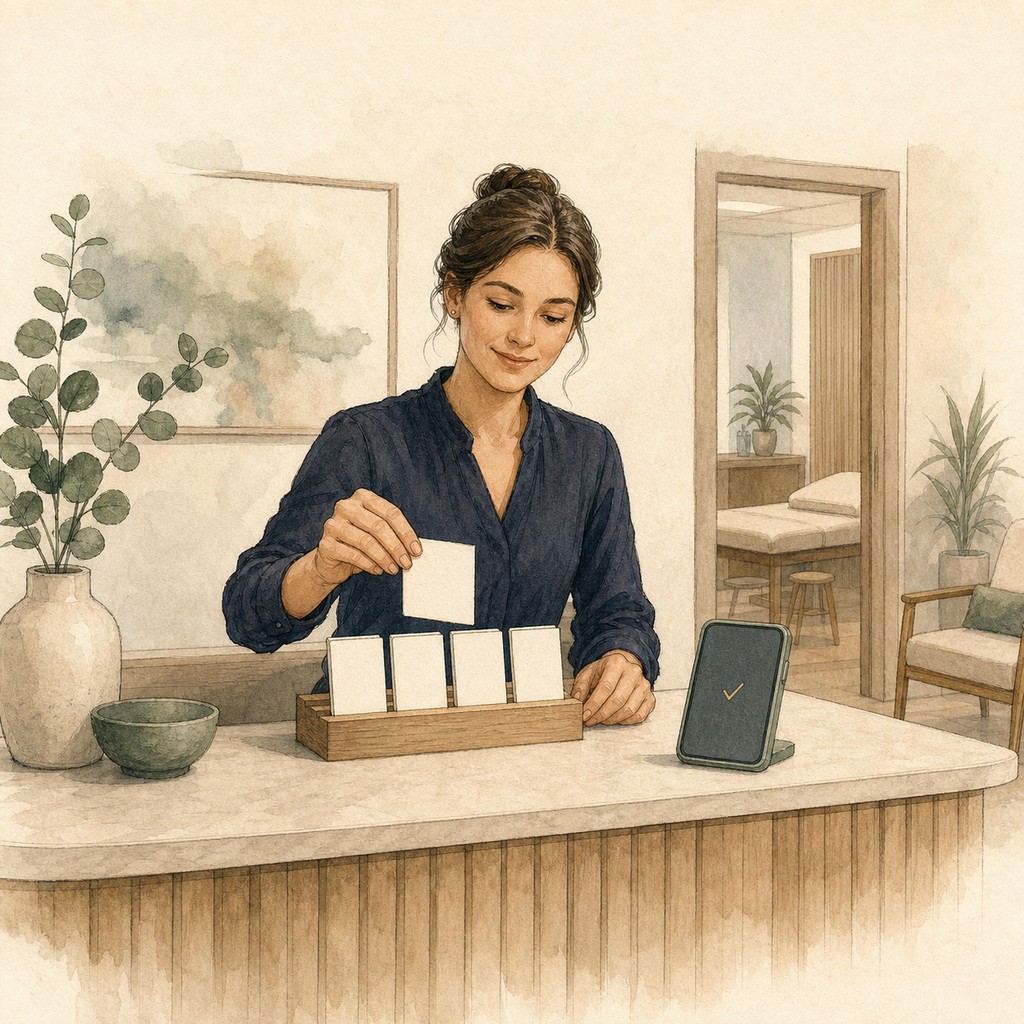 A medical practice reception desk with multiple lines ringing at once