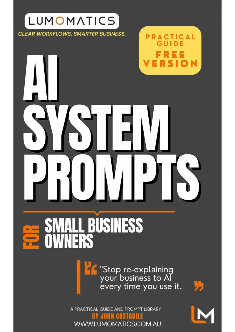 Cover of AI System Prompts for Small Business Owners, free edition — the AI Prompt Starter Guide